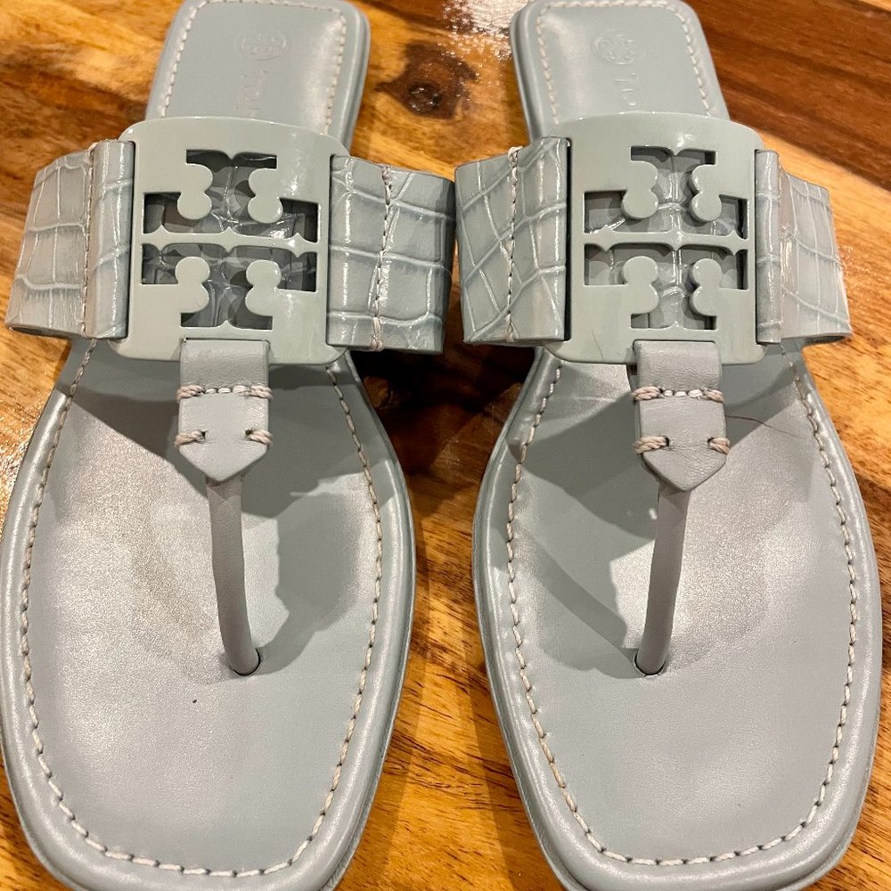 Tory Burch Blue Croc Sandles